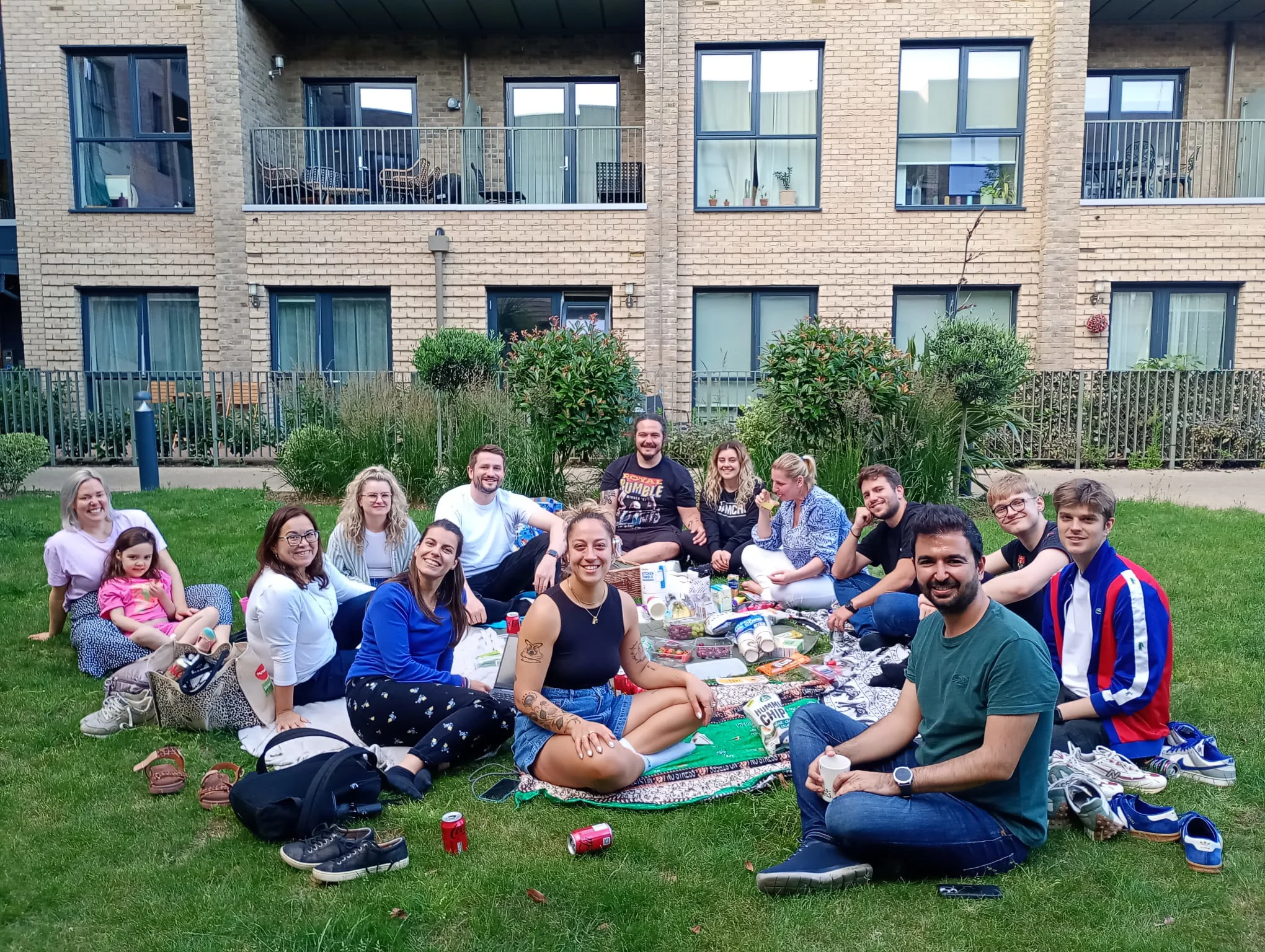 Residents of Niemann Court in their garden