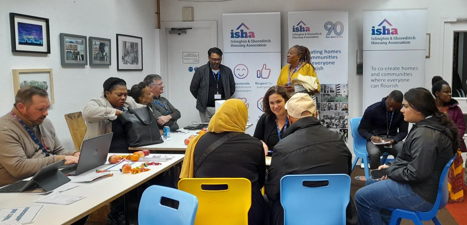 Residents engaging with staff at a Neighbourhood Night event.